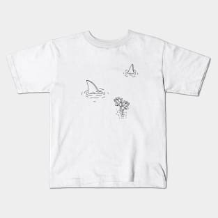 Sharks and Flowers Kids T-Shirt